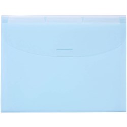 Marbig® Expanding Wallet With 3 Tabs Pastel Blue