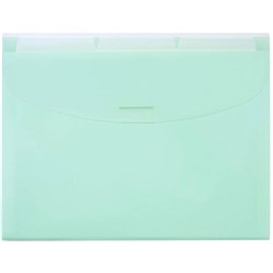 Marbig® Expanding Wallet With 3 Tabs Pastel Green