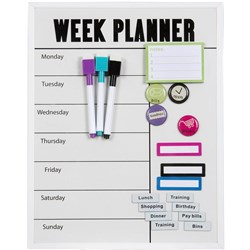 Quartet Magnetic Weekly Planner set 280 X 360mm with markers and magnets