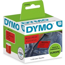 Dymo 2133399 LabelWriter Shipping Labels 54x101mm Red Roll of 220