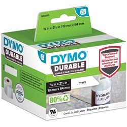 Dymo 1933085 Durable Multi Purpose Labels 19x64mm White Roll of  900