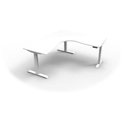 Boost+ Electric Corner Desk Height Adjustable 1500x1500x750mm White & White