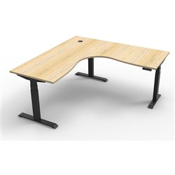 Boost+ Electric Corner Desk Height Adjustable 1500W x 1500D Oak/Black