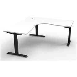 Boost+ Electric Corner Desk Height Adjustable 1500 x 1500  White/Black