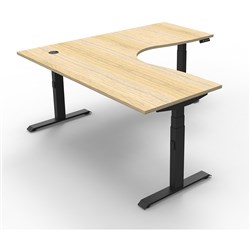 Boost+ Electric Corner Desk Height Adjustable 1800W x 1500D Oak/Black