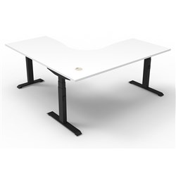 Boost+ Electric Corner Desk Height Adjustable 1800W x 1500D White/Black