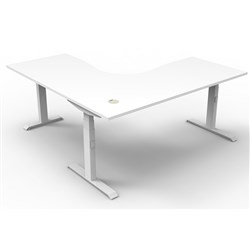 Boost+ Electric Corner Desk Height Adjustable 1800W x 1500D White/White