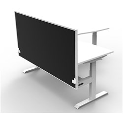 Boost+ Electric Corner Desk Height Adjustable + Screen +CT 1800W x 1500D White/White