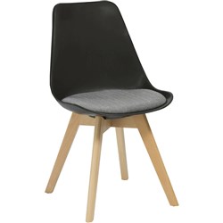 Virgo Timber Leg Chair Black
