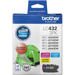 Brother LC-432-3PKS Ink Cartridge 3 Colour Value Pack