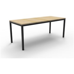 Rapidline Steel Frame Table 1800mmW x 900mmD Natural Oak & Black