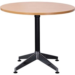 Typhoon Round Meeting Table 1200mm Diam Beech Top Black and Chrome Base