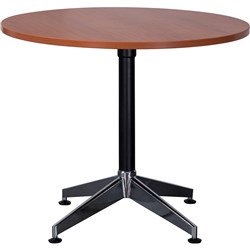 Typhoon Round Meeting Table 1200mm Diam Cherry Top Black and Chrome Base