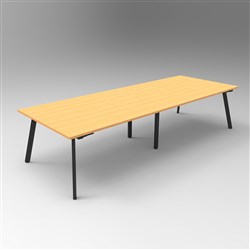 Eternity Meeting Table 3200mmW x 1200mmD Beech Top Black Base