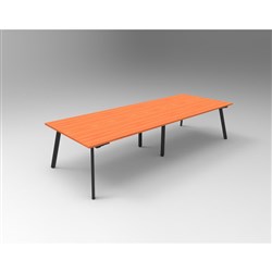 Eternity Meeting Table 3200mmW x 1200mmD Cherry Top Black Base