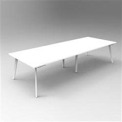 Eternity Meeting Table 3200mmW x 1200mmD Natural White Top White  Base