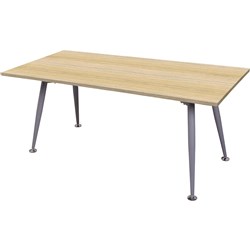 Rapid Meeting Table 1800mmW x 750mmD Natural Oak & Silver