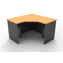 Rapid Worker Corner Desk Workstation 1200mm x 1200mm x600mm D Beech & Ironstone