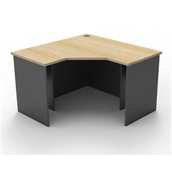 Rapid Worker Corner Desk Workstation 1200mm x 1200mm x600mm Natural Oak & Ironstone