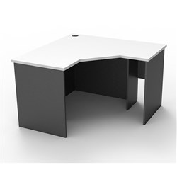 Rapid Worker Corner Desk Workstation 1200mm x 1200mm x600mm D White & Ironstone