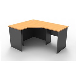 Rapid Worker Corner Desk Workstation 1200mm x 1500mm x600mm D Beech & Ironstone