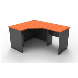 Rapid Worker Corner Desk Workstation 1200mm x 1500mm x600mm D Cherry & Ironstone