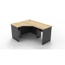 Rapid Worker Corner Desk Workstation 1200mm x 1500mm x600mm Natural Oak & Ironstone