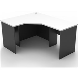 Rapid Worker Corner Desk Workstation 1200mm x 1500mm x 600mm White & Ironstone