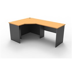 Rapid Worker Corner Desk Workstation 1200mm x 1800mm x600mm D Beech & Ironstone