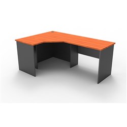 Rapid Worker Corner Desk Workstation 1200mm x 1800mm x600mm D Cherry & Ironstone