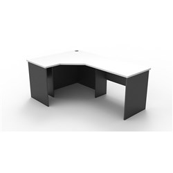 Rapid Worker Corner Desk Workstation 1200mm x 1800mm x600mm D White & Ironstone