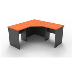 Rapid Worker Corner Desk Workstation 1500mm x 1500mm x600mm D Cherry & Ironstone