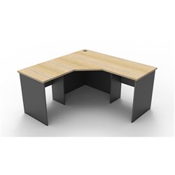 Rapid Worker Corner Desk Workstation 1500mm x 1500mm x600mm Natural Oak & Ironstone