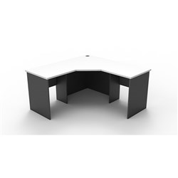 Rapid Worker Corner Desk Workstation 1500mm x 1500mm x600mm D White & Ironstone