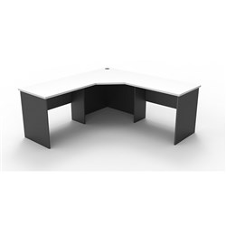 Rapid Worker Corner Desk Workstation 1800mm x 1800mm x600mm D White & Ironstone