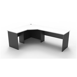 Rapid Worker Corner Desk Workstation 2100mm x 1500mm x600mm D White & Ironstone