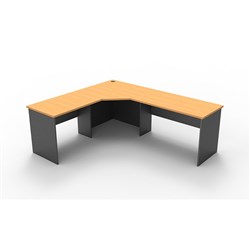 Rapid Worker Corner Desk Workstation 2100mm x 1800mm x600mm D Beech & Ironstone