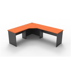 Rapid Worker Corner Desk Workstation 2100mm x 1800mm x600mm D Cherry & Ironstone