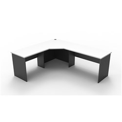 Rapid Worker Corner Desk Workstation 2100mm x 1800mm x600mm D White & Ironstone