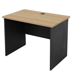 Rapid Worker Straight Desk 900mm x 600mm Natural Oak & Ironstone