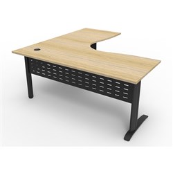 Rapid Span Deluxe Corner Desk Workstation 1500 x 1500 x 750 Natural Oak & Black