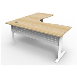 Rapid Span Deluxe Corner Desk Workstation 1500 x 1500 x 750 Natural Oak & White