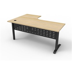Rapid Span Deluxe Corner Desk Workstation 1800 x 1200 x 750 Natural Oak & Black
