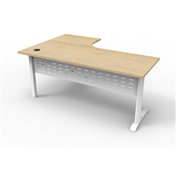 Rapid Span Deluxe Corner Desk Workstation 1800 x 1200 x 750 Natural Oak & White