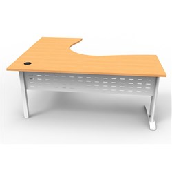 Rapid Span Corner Desk Workstation 1800 x 1500 x 700 Beech & White