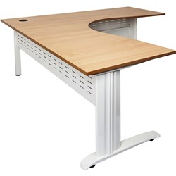 Rapid Span Corner Desk Workstation 1800 x 1800 x 700 Beech & White