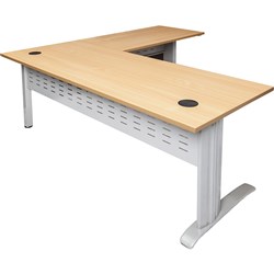 Rapid Span Desk and Return 1800 x 1800 x 700 Beech & Silver