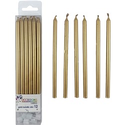 Alpen Candle Slim 120mm Gold Pack of 12