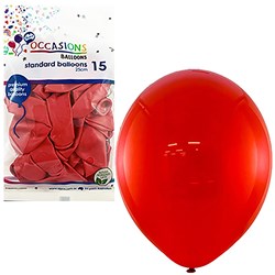 Alpen Balloons 25cm Red Pack of 15