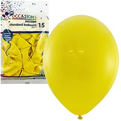 Alpen Balloons 25cm Yellow Pack of 15